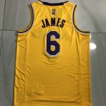 NBA 6 James Lakers authentique Maillot jaune